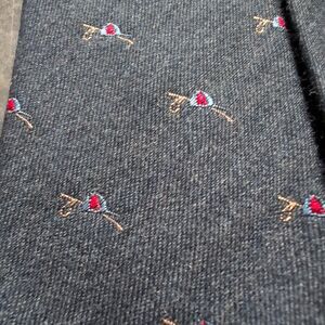 Chaps by Ralph Lauren Blue Equestrian Themed Wool Silk Blend Tie Vintage